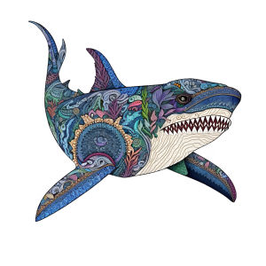 Cute whale patterned wooden puzzle irregular animal shaped wooden puzzle adult puzzle education toy birthday gift