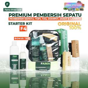 Fama Shoe Care - Starterkit F4 - Bonus Tas - Paket Cuci Sepatu - Paket Laundry Sepatu - Sabun Sepatu - Pembersih Sepatu - Fama Shoes Cleaner - Shoe Cleaner