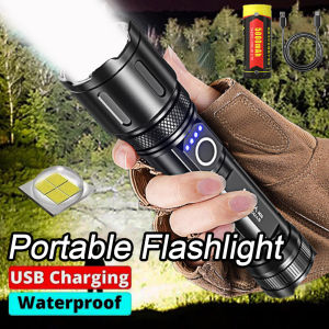 ANBOLT Outdoor Flashlight LED Torchlight Portable Flashlight Multi-function Light Power Display Zoomable Light Outdoor Waterproof Camping Torchlight
