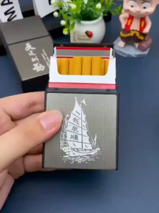 Lighter Container Case 20pcs Removable USB Rechargeable Lighter Windproof Lighter Cigarette Large Capacity BLU