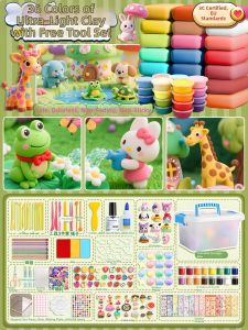 Toxic Free Childrens Modeling Clay Set Non-Bake