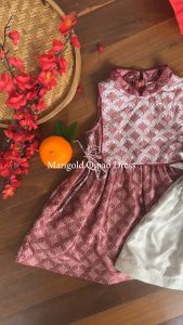Marigold Qipao Dress untuk Anak Perempuan 2-14 Tahun