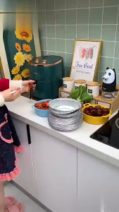 50Pcs Air Fryer Disposable Aluminium Foil Tin Foil Baking Round Foil Air Fryer Foil Tray 空气炸锅专用锡纸盘圆锡箔纸