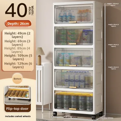 Space-Saving Narrow Multilevel Storage Cabinet