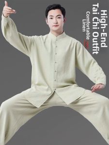 WUYINXIANG | High Quality Flax Thin Summer Tai Chi Suit For Men