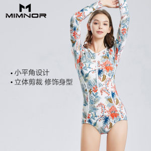 Mino Tao New Long Sleeve Womens Swimsuit Sun Protection Slimming Hot Spring Vacation Fashion Conservative Swimwear