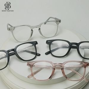 Berrybarton Kacamata Lensa Minus Anti Silau UV Bluercromic Anti Radiasi Kotak Metal PC Pria Wanita 8344