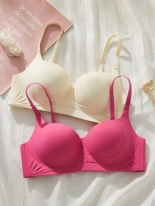 Cartoon Chest Seamless Intimates Womens Small Chest Push up Big without Steel Ring Push-up High School Girl Not Empty Cup Bra