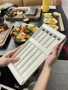 High-End Ceramic Chopsticks Set for Home Use Anti-Mold Heat-Resistant Beautiful Appearance 5 Pairs Ins Style Dining Utensils