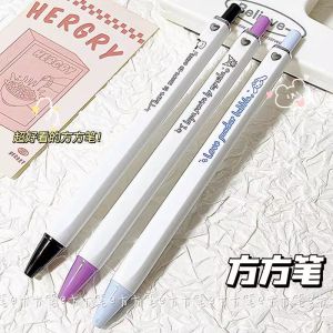 Square Neutral Pen Click Type Black Ink Writing Tool for Students Junior High School Signatures Question Solving Water Pen
