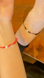 Vòng tay may mắn bi bạc khắc cỏ 4 lá dây sáp SILVER CHIC bạc 925