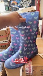 BLUE MOUNTAIN Sepatu Boot EXPOR Karet MOTIF Ayam Burung LUCU Gemes Boot Cewek Wanita Anti Air Nyaman Gardening Boot BERKEBUN OUTDOOR Lentur Nyaman Ringan Lokal Karet Perkebunan