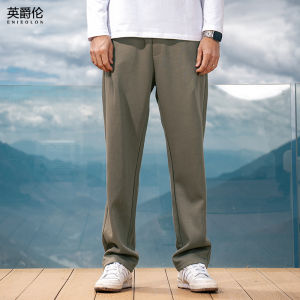 Enjeolon | American Style Heavyweight Straight Cut Mens Casual Pants Loose for Sports