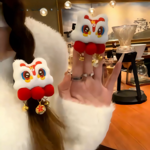 กิ๊บติดผมทรงหัวเข้ารูปสไตล์จีนสีแดงสำหรับผู้หญิง ชุดฮันฟู หมวกคลุมศีรษะ ประดับเครื่องประดับสำหรับฤดูใบไม้ผลิและฤดูร้อน