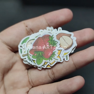 isi 25 pcs stiker buah buahan mini warna doff gambar stiker buah mini lucu ukuran 3 cm