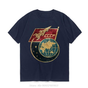 New Russian CCCP Yuri Gagarin Tshirt Mens Team Soviet Retro Short Sleeve Sputnik Space Exploration Plan T-shirt Tees Streetwear