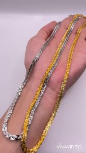 Dây chuyền titan Vòng cổ titan kiểu dáng dây công vuông dày 6 li màu 18k hoặc vàng trắng TRANGSUCMOILUATUOI.RIN