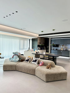 Italian Minimalist Rock Sofa Large Flat Layered Asymmetrical Module Cotton Living Room Luxury Personalized Fabric Arc Sofa