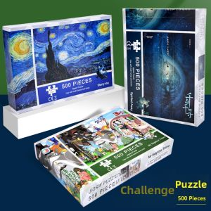 Challenging 500 Piece Puzzle Adult Version Stress Relief Toy for Boys And Girls Educational High Difficulty Map Chinese Trend Suitable for Ages 6 And up