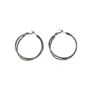 Symphony Minimalist Hong Kong Style Retro Metal Small Audience Double Layer Circle Hoop Earrings Womens Fashion Jewelry