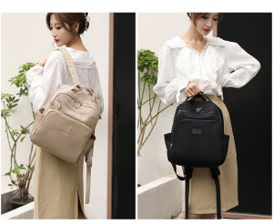Tas Ransel Wanita Korea /Travelling/Kerja/Sekolah Kapasitas Besar Nylon Waterproof Backpacks Casual Bags Import