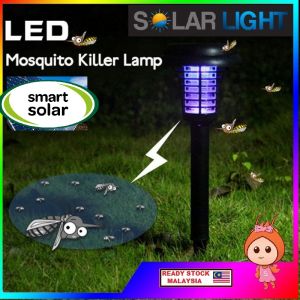 Solar-Powered Mosquito Killer Lamp – Waterproof Outdoor Bug Zapper for Garden & Patio | 360° Protection with LED Light | Chemical-Free & Eco-Friendly (Penangkap Nyamuk)