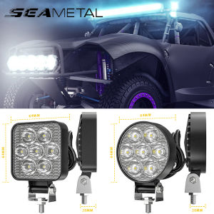 SEAMETAL 21W Car LED Round Work Light 7Led Car Headlight Fog Lamps Off Road Car Light Spotlight For Jeep Truck 4X4 Car SUV ATV