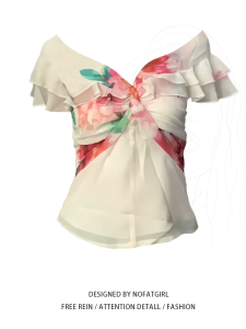 Plus Size Retro Oil Painting V-Neck Printed Shirt Womens Summer Design Short Sleeve Off-Shoulder Top for  and Hourglass Body Types