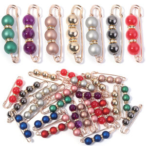 5pcs/lot Metal Colorful Pearl Rhinestone Brooch Safety Pin Skirt Waist Pin Pants Scarf Fixed for Jewelry Clothing Accessories 