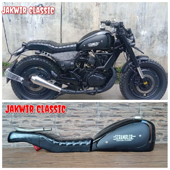 Jok Japstyle motor custom model xsr plus tangki scrambler triumph