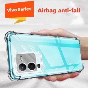 Four Corner Anti Drop Shockproof Clear Phone Case For ViVO X300 X200 X100 X90 X80 V15 V17 V19 V20 SE V21 V23 V25 e V27 V29 V40 V50 V60 Lite S1 Pro Y02t a Y04 Y28 Y11 Y12 i Y15 Y17 Y3 s t Y28 Y19 Y20 i Y20s (G) Y12 Y21 s t Y33s Y33t Y15a Y15s Y91 i Y93 Y95
