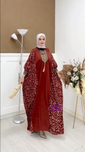 KAFTAN WANITA JUMBO YANG LAGI VIRAL KAFTAN BATIK WANITA SIMPLE ELEGAN MEWAH KONDANGAN BERCA LD 200