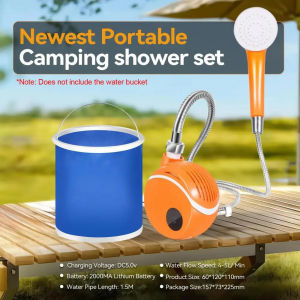 Portable Camping Shower Indoor Outdoor Type-C USB Rechargeable Electric Shower for Travel Hiking Home People Bathing Car Washing