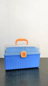 กล่องยาใช้ในครัวเรือนความจุขนาดใหญ่ปฐมพยาบาลแบบพกพากันน้ำมัลติฟังก์ชั่กล่องเก็บของหลายสี