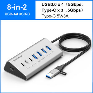 Kebidumei | KEBIDUMEI USB 3.2 Hubs 10Gbps USB C Docking Station USB Hub Type C Splitter with Card Reader Aluminum Alloy For Laptop Macbook