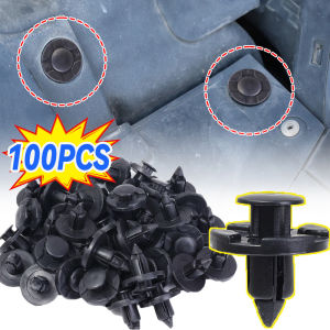 100 cái ốc vít đinh tán nhựa 8mm đinh tán xe hơi phổ thông Chắn Bùn hãm xung đinh tán màu Đen Chốt cho xe ô tô kẹp đinh rệp Phụ Kiện Dụng cụ tự động