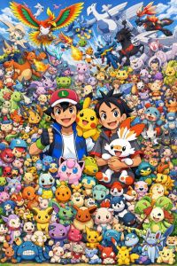 Cartoon 500/1000/1200/2000PCS Jigsaw Puzzles Pokémon Character Family Activity Games for Gameroom Bedroom Home Decor Gift