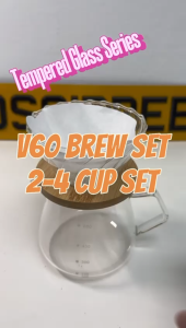 GossipBee Premium Glass V60 Pour Over Coffee Brewing Kit - 1-4 Cup Leak-Proof Modern Design