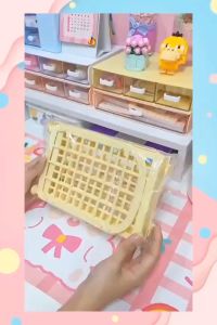 CANA RAK JARING MINI RAK SUSUN KECIL RAK MEJA KOMPUTER WADAH BUKU WADAH SKINCARE TEMPAT BUMBU DAPUR