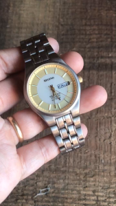 Đồng hồ nam si Nhật Reguno của Citizen size 34/36mm 2 lịch pin solar vỏ titanium tay 175cm