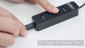 Bộ Chia USB HUB TWU3-4A -BK( Đen) Cổng USB 3.0 - Hàng Chính Hãng