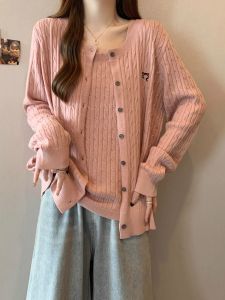 AIYITI | Unique Pink Knitted Outerwear Set