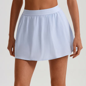 Color-block Anti-peek Pockets Lined A-line Sport Skirt