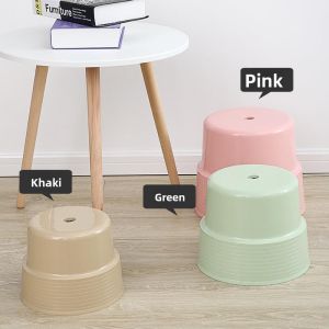 Thickened Plastic Stool Home Use Low Stool Childrens Fashion Small Stool Bathroom Coffee Table Shoe Changing Stool round Chair