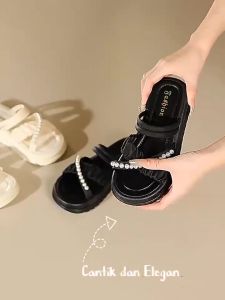 Sandal Bersol Platform Untuk Wanita Modis Sandal Rumah Bersol Tebal Serbaguna Sandal Anti Selip Gaya Korea