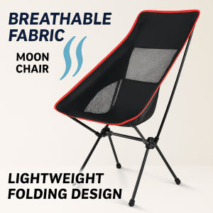 Portable High Back Camping Chair with Mesh Foldable Moon Chair For Adults Kids/Outdoor Fishing Beach Seat