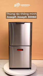 Thùng rác phân loại 3 ngăn Joseph Joseph Totem Max 60L chính hãng chất liệu thép không gỉ thiết kế đứng tối ưu không gian nắp đậy kín chống mùi SNT Kitchen
