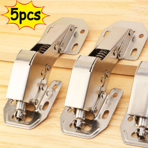 Polocat บานพับตู้สแตนเลส5ชิ้นบานพับบัฟเฟอร์ประตูแบบไม่มีรูเจาะ90องศาตู้เฟอร์นิเจอร์ชุดอุปกรณ์ฮาร์ดแวร์