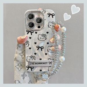 Simple Creative KT Cat Lens Protection Phone Case for  17Promax 16Pro Butterfly 15Promax 14Pro with Bracelet 13/12 11 Female 15Plus Trendy XR