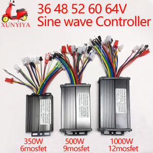 36V/48V/60V/64V 350W/500W/1000W/1500W E-Bike DC Brushless Motor Controller 3-Modal Sine Wave for One-Wire Meters E-Motorcycles